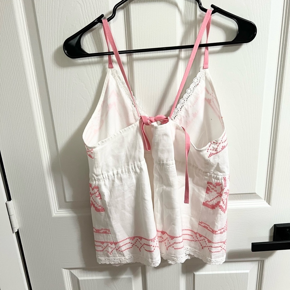 Anthropologie Hope For Flowers by Tracy Reese linen embroidered tank size L - Picture 5 of 6